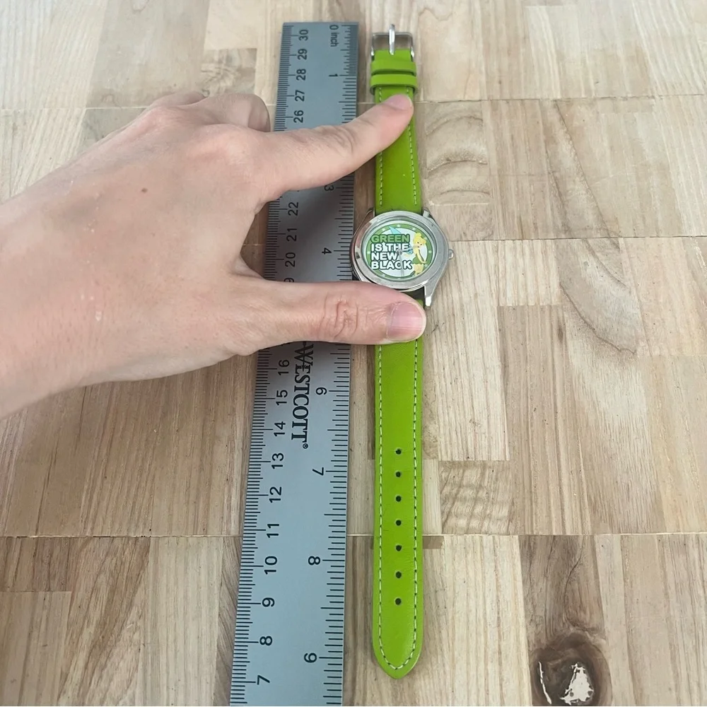Disney tinker bell green is the new black fashion watch NEW BATTERY